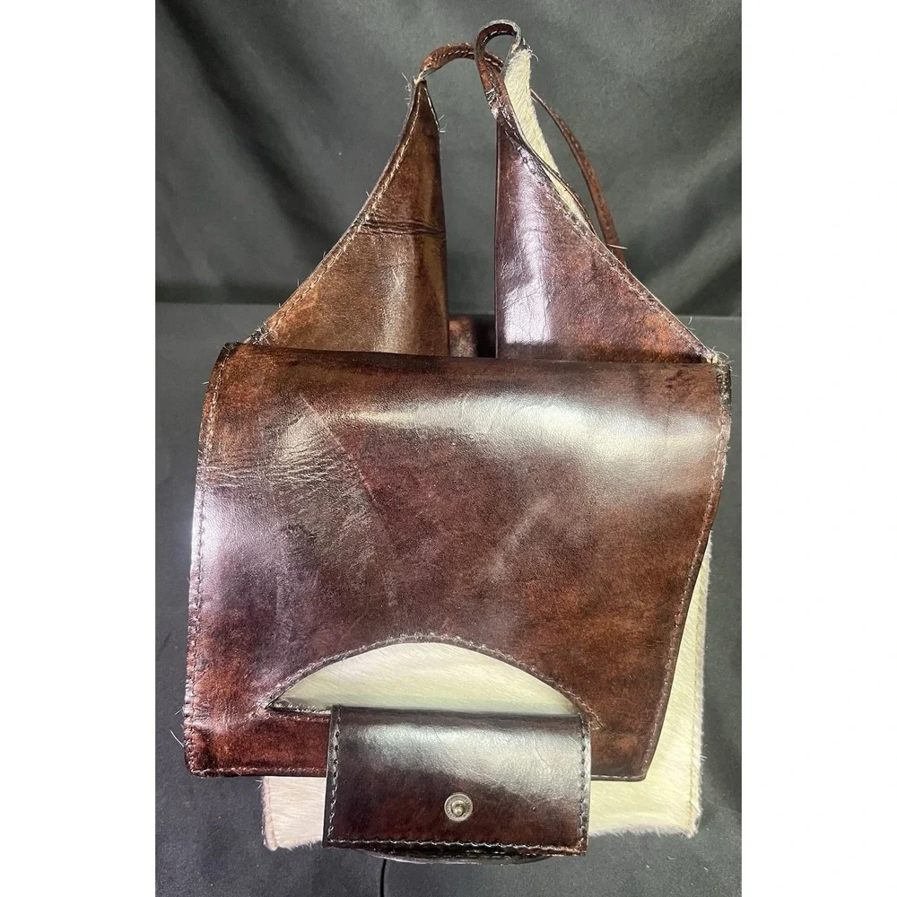 Cowhide Hair On 2 Bottle‎ Wine Carrier Bag Western Rodeo Cowgirl Rancher cowboy